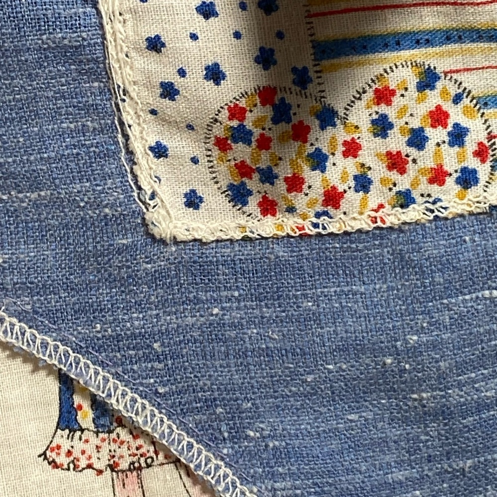 Vintage Patchwork Print Button-Down Shirt In Blue… - image 3